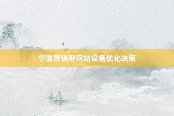 宁波营销型网站设备优化决策